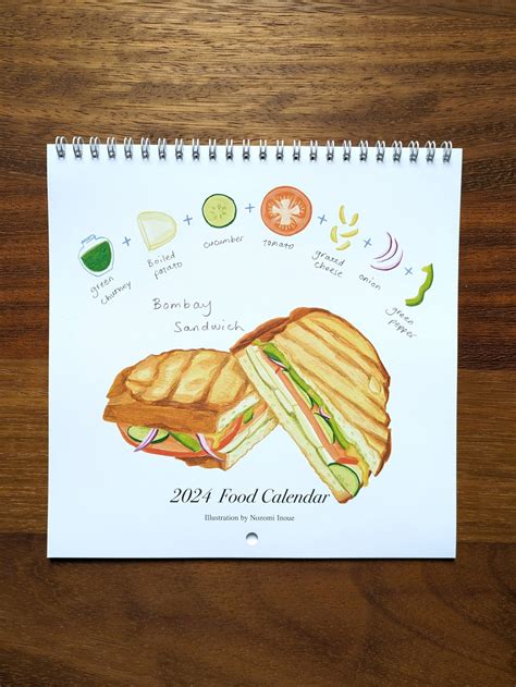 2024 Food Calendar a Collection of Food From Around the World, Wall Calendar - Etsy