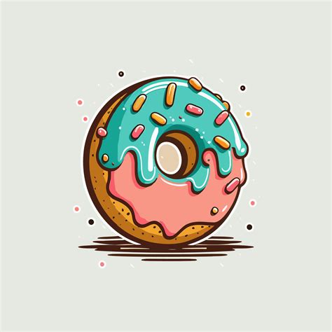 Donut Bakery Store Logo Cartoon Doughnut Icon Or Label And Cafe Menu