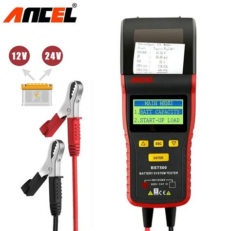 Ancel Bst500 Car Battery Tester With Printer 12v 24v Cranking Charging Analyzer Truck Battery