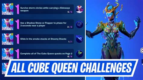 All Cube Queen Quest Challenges in Fortnite - How to Unlock Cube Queen Skin, Styles, All Rewards