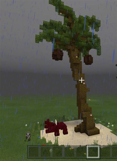 Palm tree design i made for my survival world : Minecraft