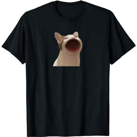 Wide Mouth Cat Meme Popping Cat Meme Singing Cat Meme T-Shirt - Walmart.com