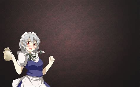 Wallpaper Anime Touhou Twintails Izayoi Sakuya Maid Outfit