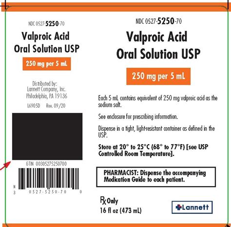 Valproic Acid Oral Solution Fda Prescribing Information Side Effects