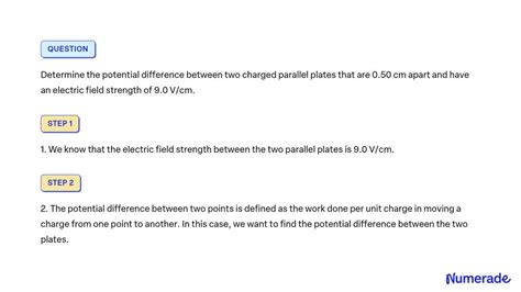 Solved Determine The Potential Difference Between Two Charged Parallel