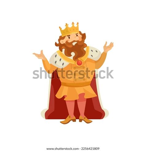 Medieval Angry King Cartoon Character Standing Stock Vector Royalty