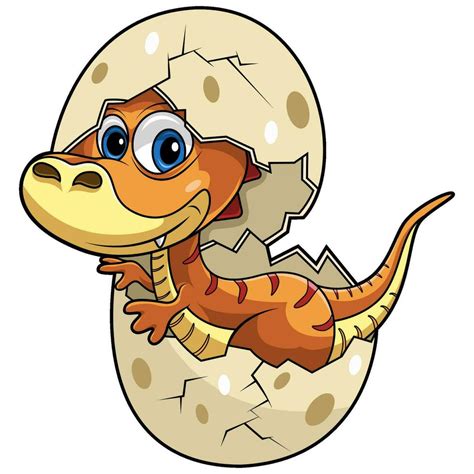 Baby Dinosaur Hatching From Egg Vector Art At Vecteezy