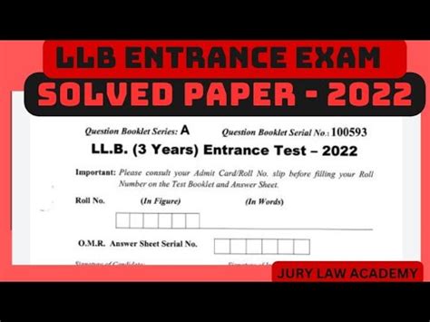 Pu Year Law Entrance Exam Solved Paper Pu Law Entrance