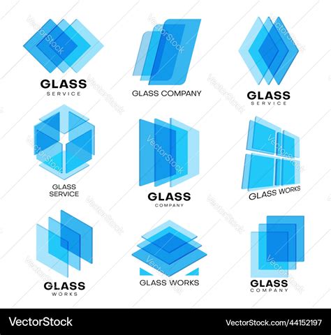 Glass Icons Construction And Window Service Vector Image