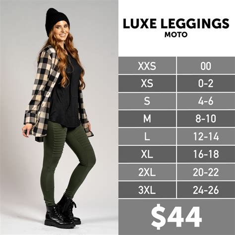 2021 LuLaRoe Moto Luxe Leggings Size Chart Lularoe Size Chart, Moto ...