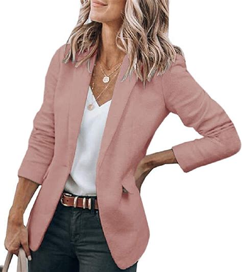 Cicy Bell Womens Casual Blazers Open Front Long Sleeve Work Office Jackets Blaze Ebay