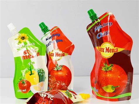 Shaped Spout Pouch For Ketchup Chili Digital Printed Pouches Custom