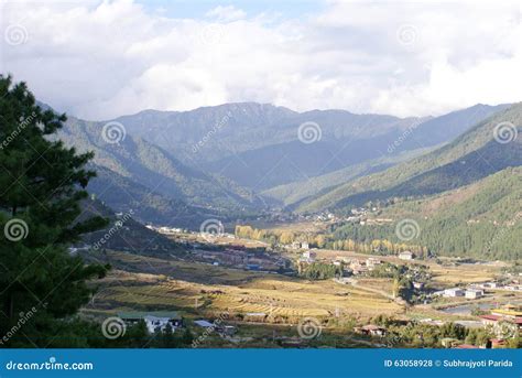 A Panoramic Green Landscape At Paro Bhutan Stock Photo Image Of