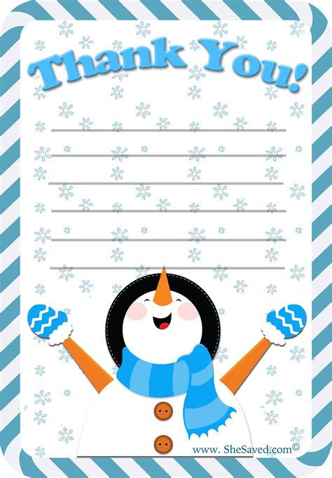 Free Holiday Thank You Letter Printable