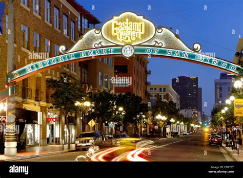 Historic Gaslamp Quarter San Diego California Usa Stock Photo