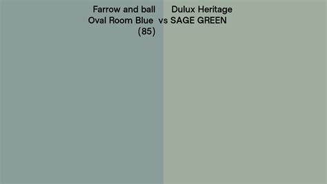 Farrow And Ball Oval Room Blue 85 Vs Dulux Heritage Sage Green Side By Side Comparison