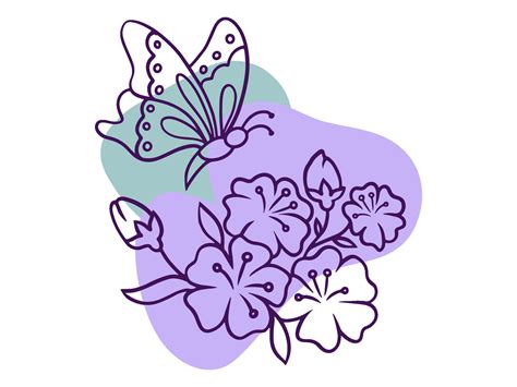 aesthetic violet flowers 38241735 Vector Art at Vecteezy