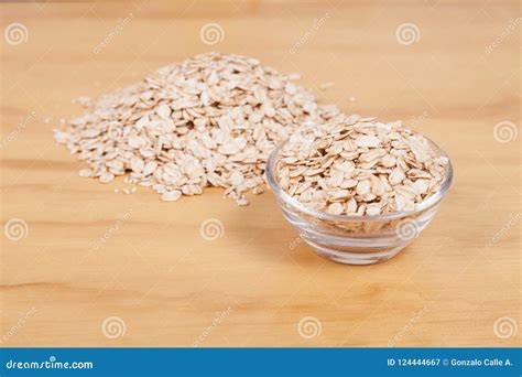 Oat Flakes On Wooden Background Stock Image Image Of Muesli Natural