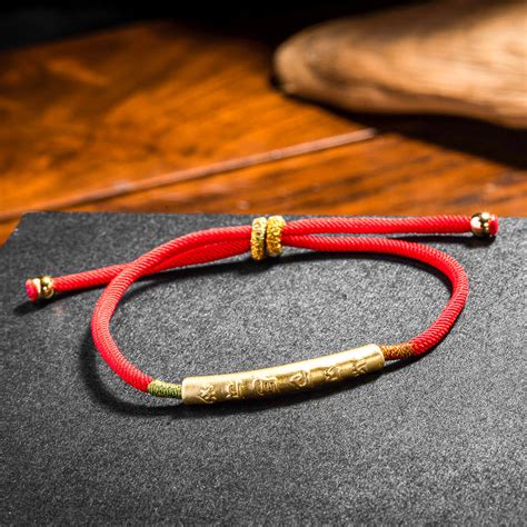 Tibetan Red String Bracelet Buddhist Lucky Charm Buddha And Karma