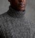 Grey Italian Wool Cashmere Aran Turtleneck Sweater By Proper Cloth