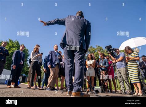 Washington Dc Usa August 16 2022 Sen Joe Manchin D Wv Speaks To