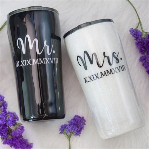 Mr And Mrs Black And White Glitter Tumbler Bridal Couple Tumbler Glitter Tumbler