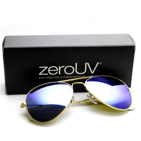 Zerouv Cunningham Gold Revo Lens Aviator Sunglasses Zerouv