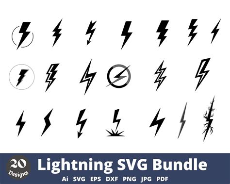 Lightning Svg Lightning Bolt Svg Lightening Bolt Svg Thunder Cut