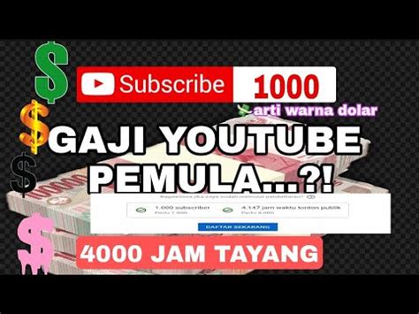 Gaji Pertama Youtuber Pemula Subscriber Dan Jam