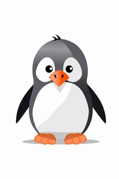 Premium AI Image A Cartoon Penguin With A Black And White Face And