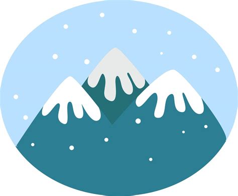 Snow mountain, illustration, vector on white background. 13814622 Vector Art at Vecteezy