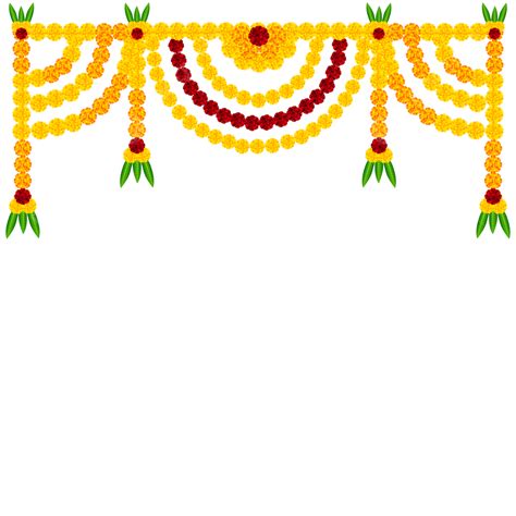 Marigold Flowers Door Garland Decoration Vector Design, Marigold ...