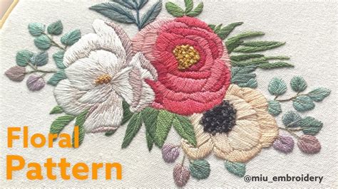 Easy Hand Embroidery Tutorial Peony Bouquet 🌺 Youtube