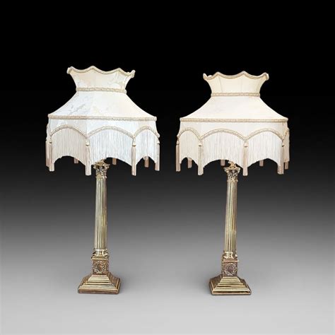 Pair Of Early Thc Neoclassical Brass Table Lamp Church Street Antiques