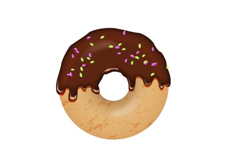 Chocolate Sprinkles Donut Vector Illustration