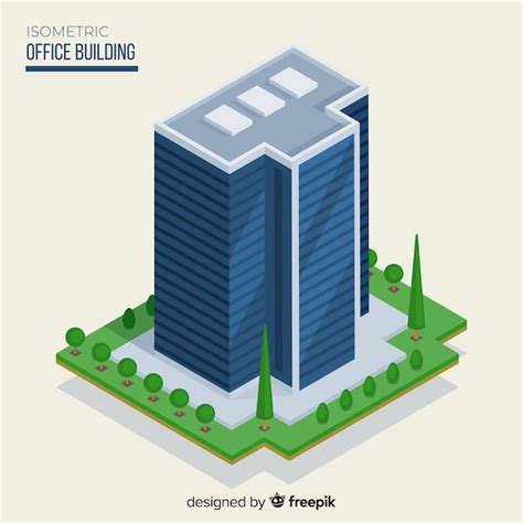 Isometric View Of Modern Office Building Free Vector Freepik