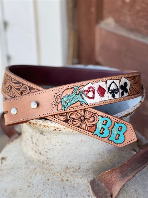 Custom Tooled Leather Belt In Custom Leather Belts Leather