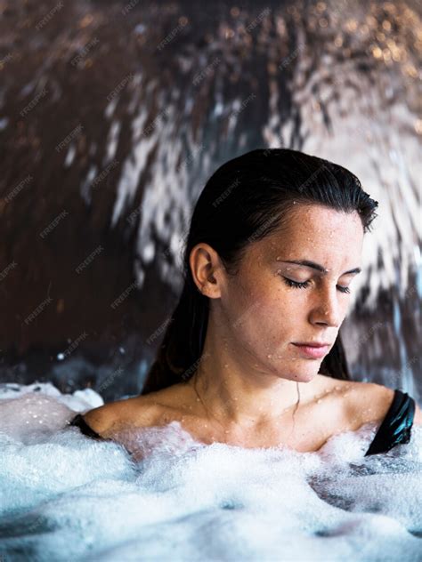 Free Photo Spa Concept With Woman Relaxing In Water