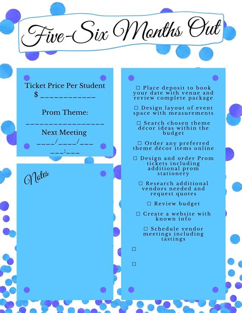 Prom Planner Printable Prom Checklist Detailed Prom Guide Prom Timeline Checklist Prom Committee