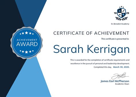 academic achievement certificate template  adobe photoshop