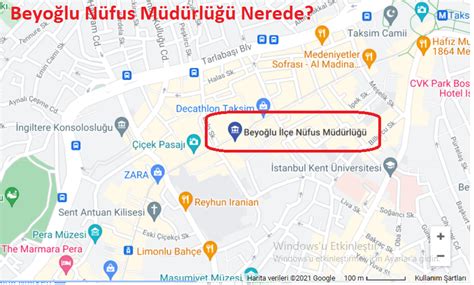 İstanbul Beyoğlu Nüfus Müdürlüğü Telefon Adres ve İletişim Bilgileri