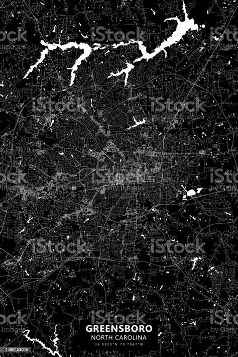 Greensboro North Carolina Usa Vector Map Stock Illustration Download