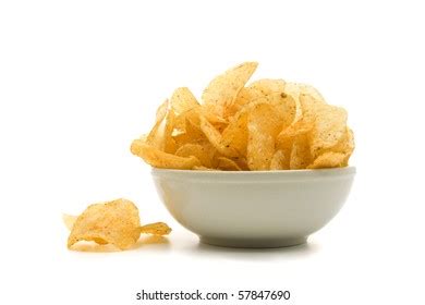 Potato Chips Bowl On White Background Stock Photo Edit Now 94633882