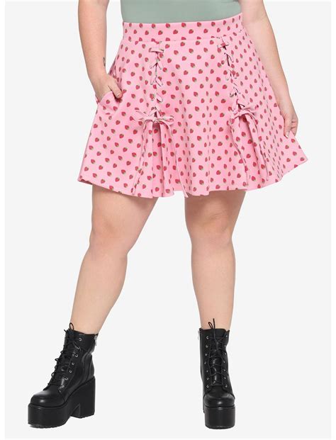 Strawberry Lace Up Skirt Plus Size Hot Topic