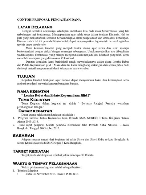 Contoh Proposal Pengajuan Dana Pdf