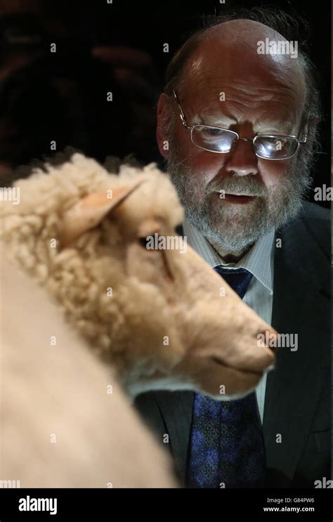 Dolly With British Embryologist Professor Sir Ian Wilmut As The Sheep