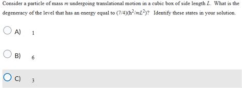 Solved Consider A Particle Of Mass M Undergoing