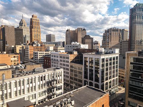 City view of Downtown Detroit Stock Photo | Adobe Stock