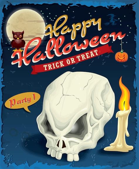 Premium Vector Vintage Halloween Poster Design