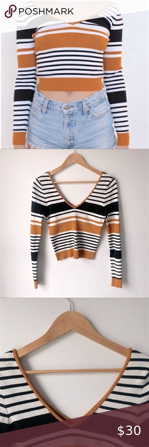 Kendall Kylie Crop V Neck Sweater Top Knit Sweater Tops Sweater